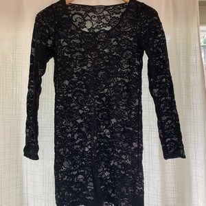 Black lace short dress or long too